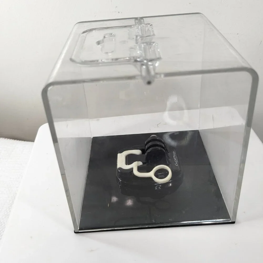 GoPro clear plastic‎ case box cube display retail container black base acrylic - Picture 3 of 11
